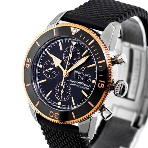 breitling superocean chronograph rose gold.